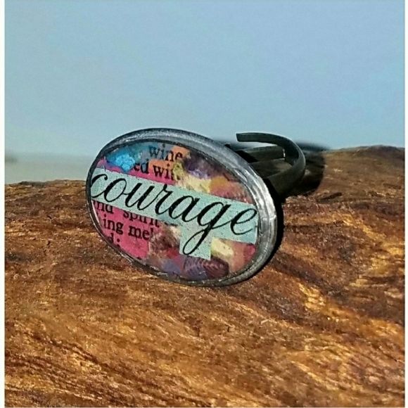 2 Artist Handmade Rings Adjustable Inspirational - Picture 2 of 8